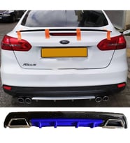 Ford Focus Mk3 Mavi Difüzör Çiftli Kare Egzoz Görünümlü D Tip Difizör