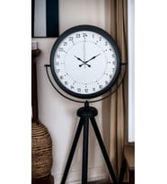 River World Ayaklı Saat Tripod 24 Saat Göstergeli Tasarımı Özel Siyah