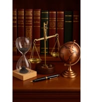 Dekoratif 3’lü Ofis Masa Seti Terazi, Manyetik Kum Saati ve Bronz Metal Dünya Küresi Premium Hediye (Çok Renkli)