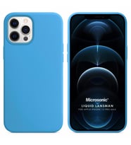 Microsonic Apple iPhone 12 Pro Max Kılıf Liquid Lansman Silikon Mavi