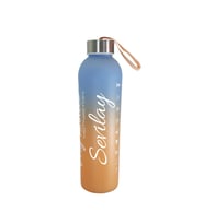 Kişiye Özel Renkli 750 ml Motivasyon Cam Su Matarası HK2709 (Turuncu)