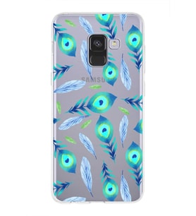 PrintiFy Samsung Galaxy A8 2018 ile Uyumlu 1mm Slim Fit Nazar Boncuğu 3 Baskılı Şeffaf  Kılıf