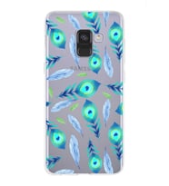PrintiFy Samsung Galaxy A8 2018 ile Uyumlu 1mm Slim Fit Nazar Boncuğu 3 Baskılı Şeffaf  Kılıf