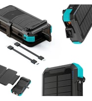 ASPİLSAN ASP-P20000HS Powerbank + 6'lı Solar Panel (Mavi-Siyah)