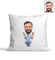 Kişiye Özel Diş Hekimi Tasarımlı Karikatür Yastık 86