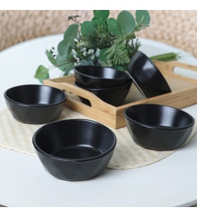 Keramika Mat Siyah Kristal Çerezlik / Sosluk 12 Cm 6 Adet 956