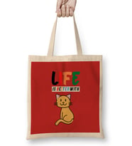 Funny Cat Lover Gifts For Women Men Kids Bez Çanta Uzun Saplı