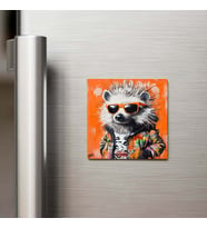 Porcupine - Kirpisi - Güneş Gözlüklü Style - Buzdolap Magneti - 9x9 Cm