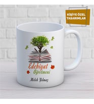Kişiye Özel İsim Yazılabilir Edebiyat Öğretmeni Kupa Bardak