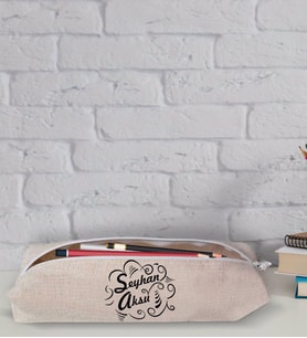 BK Gift Kişiye Özel İsimli Keten Bez Kalemlik-6