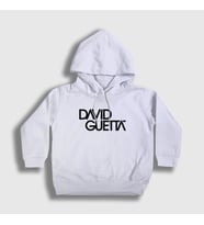 Presmono Unisex Çocuk Beyaz Logo Müzik Dj David Guetta Kapüşonlu Sweatshirt 491268tt (Beyaz)