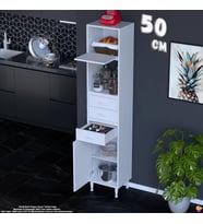 Eliusta Vario 50 cm Çok Amaçlı Mutfak, Bakliyat ve Kahve Köşesi Organizer Modülü Banyo Dolabı- 50x194x32 cm