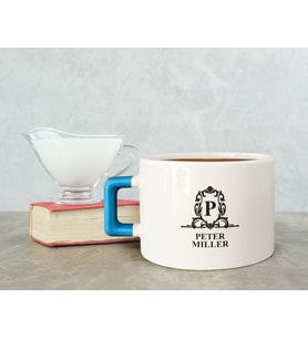 BK Gift Kişiye Özel İsimli Mavi Kulplu Çay & Kahve Fincanı-18, Arkadaşa Hediye, Sevgiliye Hediye