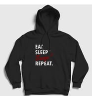 Presmono Unisex Beyaz Eat Sleep Tango Repeat Hediye Dance Dansçı Kapüşonlu Sweatshirt 464630tt (Siyah)