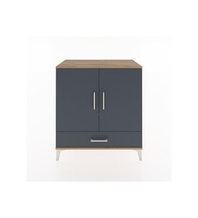 Hyperion Şifonyer 3 Raflı Tek Çekmeceli 2 Kapaklı 88x44x96 Çam-Antrasit