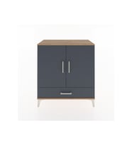 Hyperion Şifonyer 3 Raflı Tek Çekmeceli 2 Kapaklı 88x44x96 Çam-Antrasit