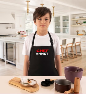 Kişiye Özel Küçük Aşçılara Erkek Çocuk Mutfak Önlüğü Chef