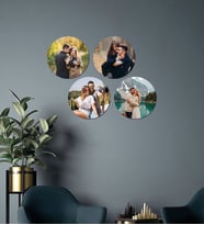 Kişiye Özel 4 Fotoğraflı Yuvarlak Mdf Tablo
