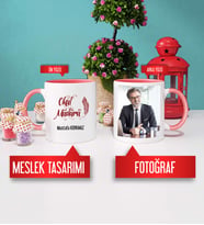 Okul Müdürü Kupa Bardak Pembe Fotoğraflı