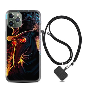 Apple iPhone 11 12 13 14 Pro Max Kılıf Boyun Askılı Silikon Karga 1616