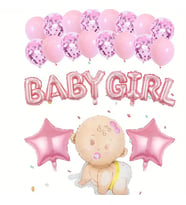 GIRL BOY BEBEK YILDIZ FOLYO CİNSİYET BELİRLRME BALON SET