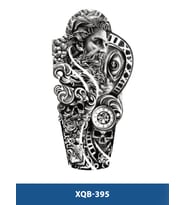 XQB-395 ORTA BOY ZEUS VE SAAT DESEN GEÇİCİ DÖVME-TATTO