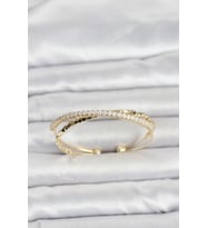 Pirinç Gold Renk Zirkon Taşlı ve Dorika Model Kadın Bileklik 5886 - EEEEEE6614-9303