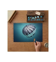 Büyüleyici Denizanası - Sualtı Canlıları Tasarımı 240 parça Ahşap Puzzle Ahşap Kutuda MP02744