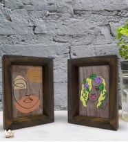 Bk Gift Dekoratif 2'li Doğal Masif Ahşap Çerçeve 15x20cm-54 (Beyaz)