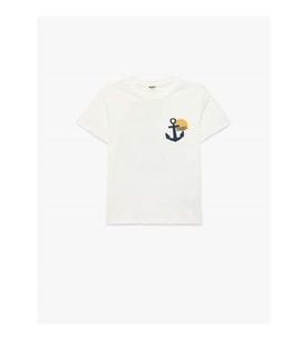 Koton Baskılı Ekru Erkek Çocuk T-Shirt 6SKB10171TK