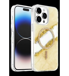 Onegif iPhone 14 Pro Max Lotus Simli Magsafe Kapak - Gümüş