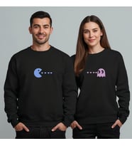 Sevgililer Günü Özel Kombin, 2 Ürün Bisiklet Yaka Sweatshirt (Siyah)