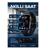 Akıllı Saat 1.9 İnç Ekran Tema Değiştirme Bluetooth Sağlık ve Uyku Takipli Sesli Asistanlı