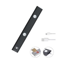 Siyah Sensörlü, Mıknatıslı -3 Işık Renkli / USB Şarjlı Armatür (Günışığı)