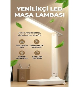 Katlanabilir Dokunmatik Kontrollü Göz Dostu Akıllı LED Masa Lambası – Enerji Tasarruflu