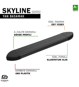 S-Dizayn Nissan Juke Skyline Siyah Yan Basamak 173 Cm 2010-2018 A+ Kalite