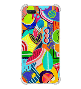 PrintiFy Oppo A12 Uyumlu Retro Color 6 Baskılı Şeffaf Köşe Korumalı Antişok Kılıf