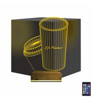 Luvivia Kahve Kişiye Özel 3D Lamba - Masa Gece Lambası