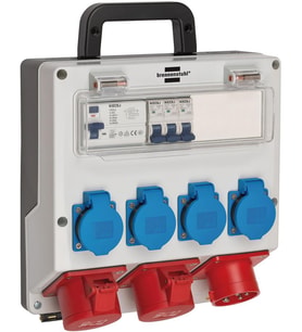 Brennenstuhl IP44 Lisanslı Şantiye Kullanımına Uygun Duvar Tipi Sigorta Kutusu Şalterli Güç Dağıtıcısı 4/16A - 3x LS 230V/16 A