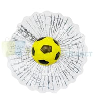 Araba Cam Futbol Topu Arka Cam Oto Sticker 3d Yapıştırma Sarı Siyah Renk Yüksek Kalite 17 x 17 Cm