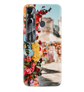 Tecno Spark 6 6 Go 8C 8 Pro 7 7 Spark 9 Pro Kılıf Desemli Silikon Gerçek Çiçekler 1743