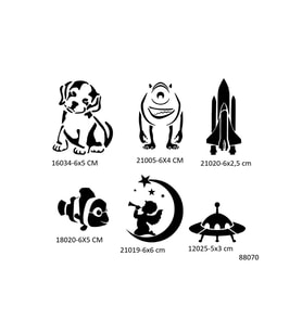 Çocuksu Desenler 6 Adet Geçici Dövme Şablonu Sadece Desen