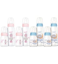Bebsi Cam Biberon Seti (Mavi - Pembe) (250ML+125ML) (Karma 4 Lü Set)