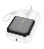 HOCO Q20 Fountain 10000mAh 22.5W+PD20W Dijital Göstergeli Kablolu Powerbank (Beyaz)
