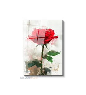 Dikey Cam Tablo Salon Duvar Tablosu Dikey Cam Tasarim Gul Yeni Ev Hediyesi Ofis Tablosu