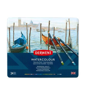 Derwent Watercolour Kuru Boya Metal Kutu 24'lü