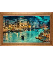Çerçeveli Paspartulu Manzara Tablo ah1737 (Gold)