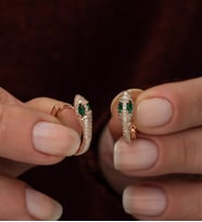 925 Ayar Rose Yılan Tasarım Küpe Kadın Gümüş Küpe