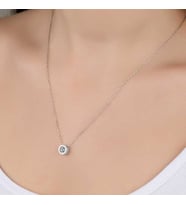 Ucarticaret S-warovski Taşlı Gümüş Çember Tektaş Bayan Kolye