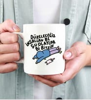 Düzeleceğiz Tasarımlı Beyaz Kupa